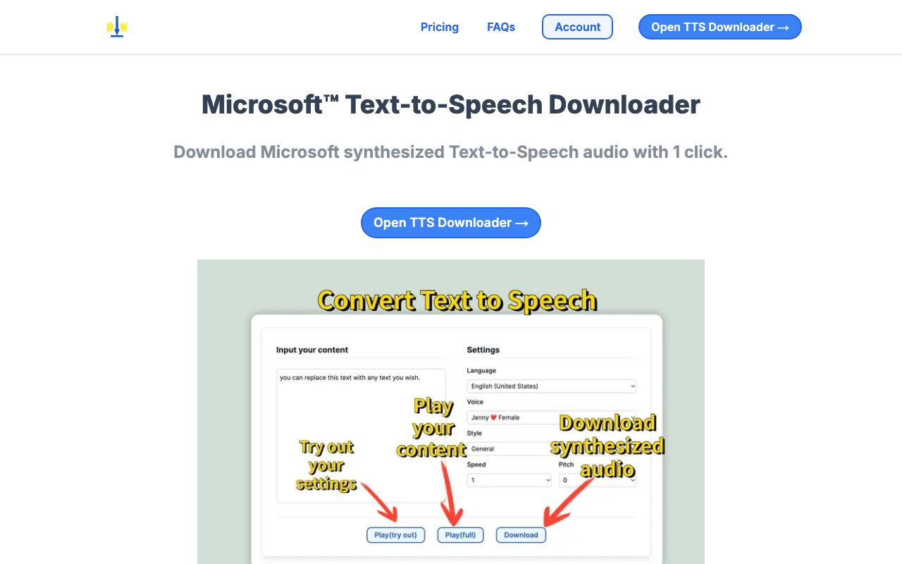 微软 TTS (Text-to-Speech) 文字转语音下载器