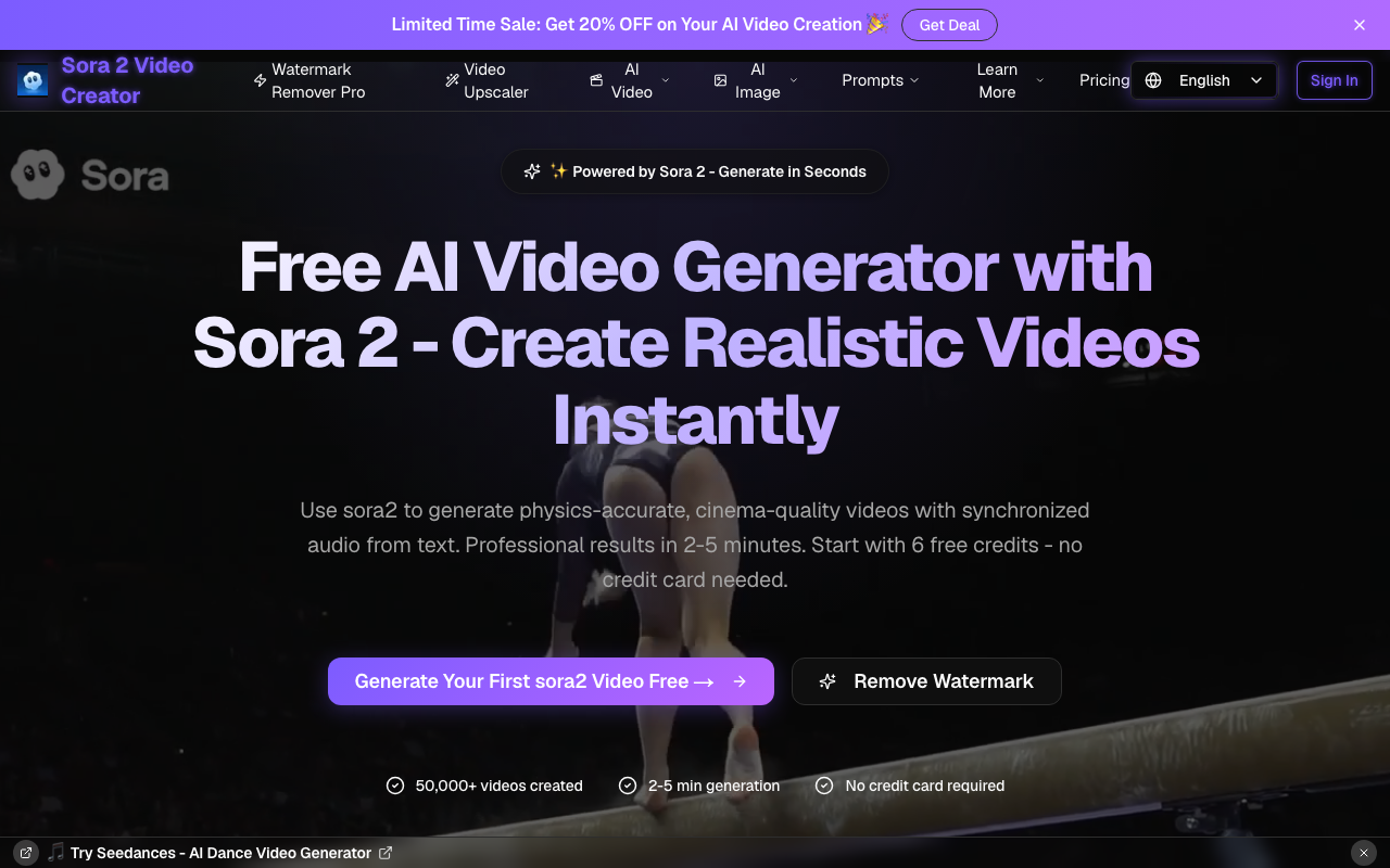 免费 AI 视频生成器 Sora 2