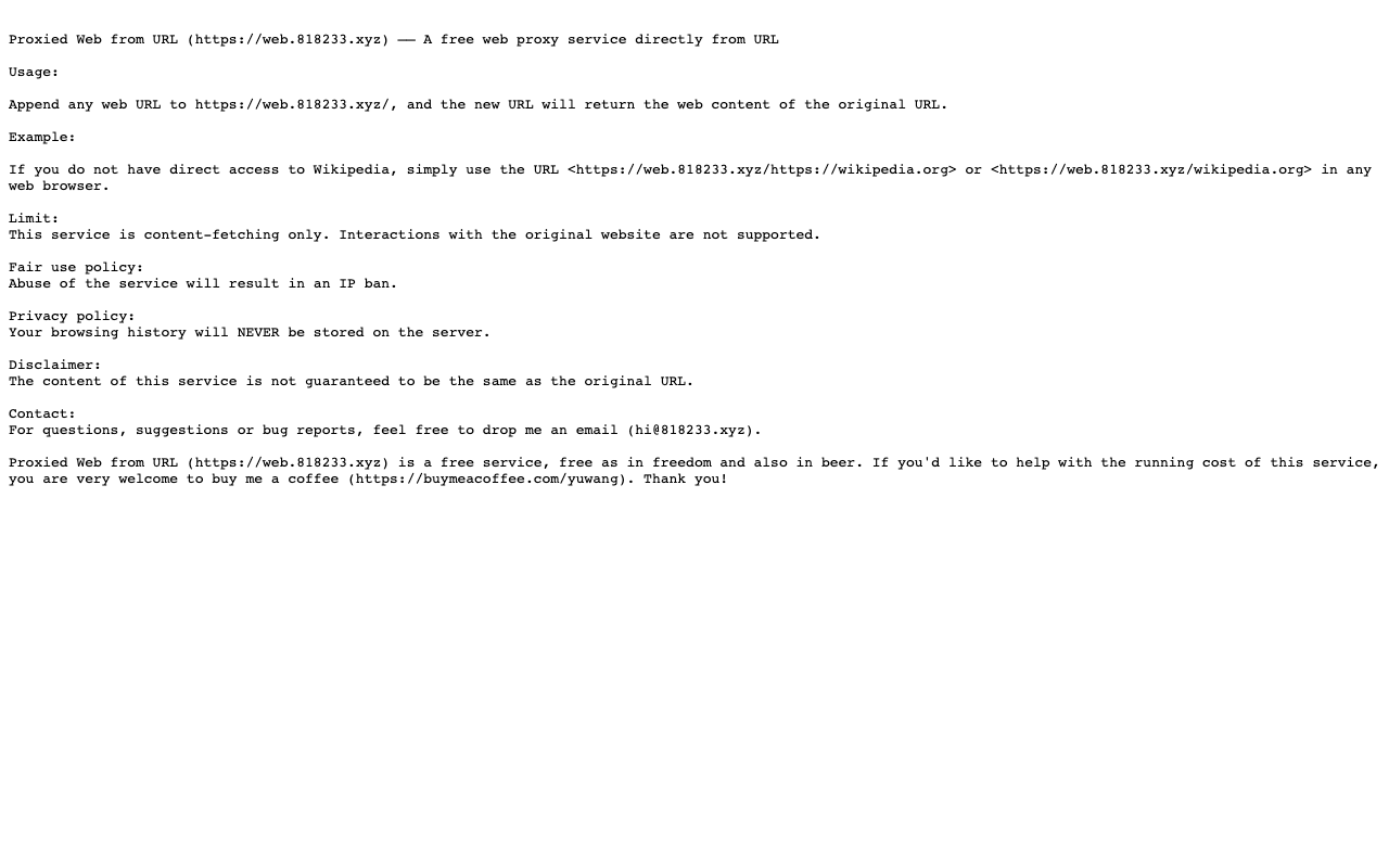 Proxied Web from URL