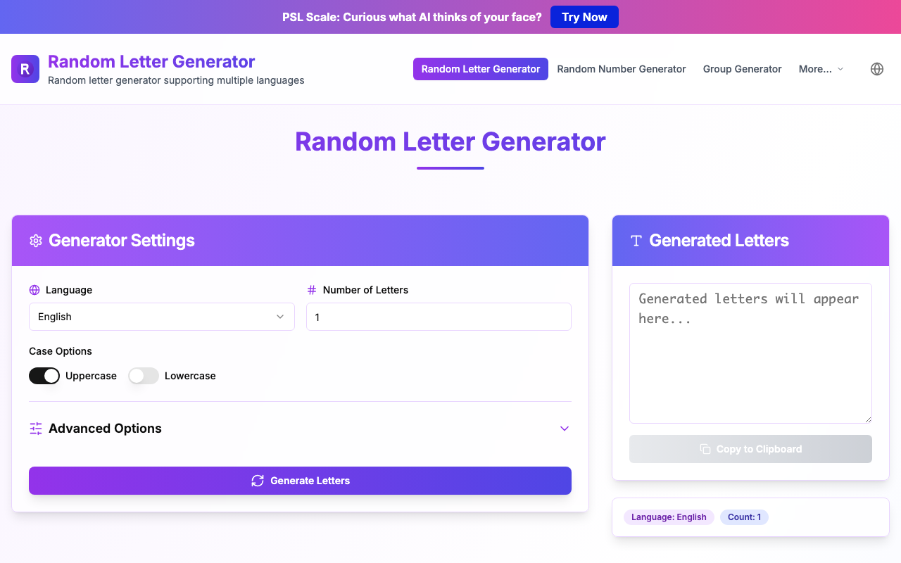 Random Letter Generator