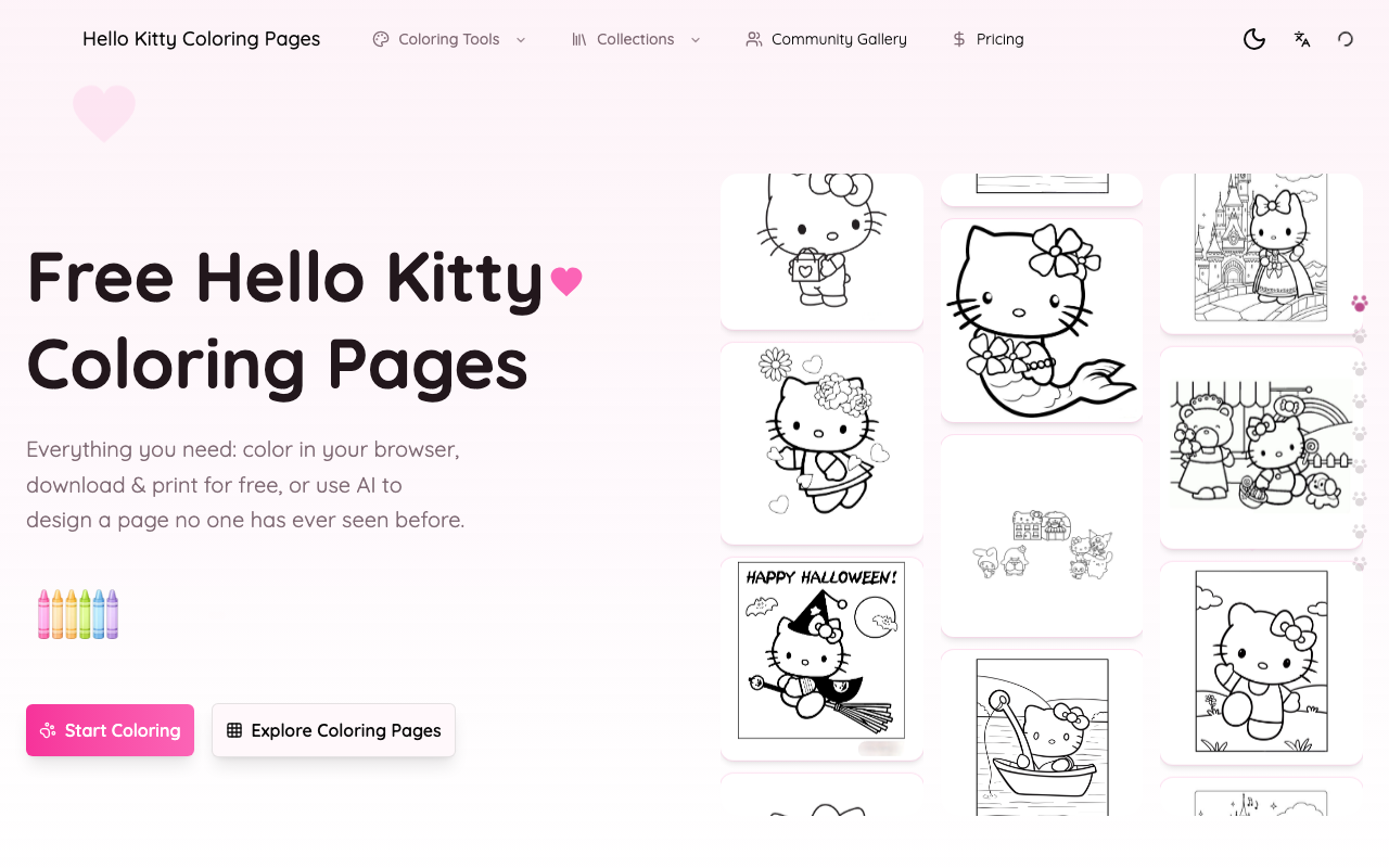 Hello Kitty Coloring Pages