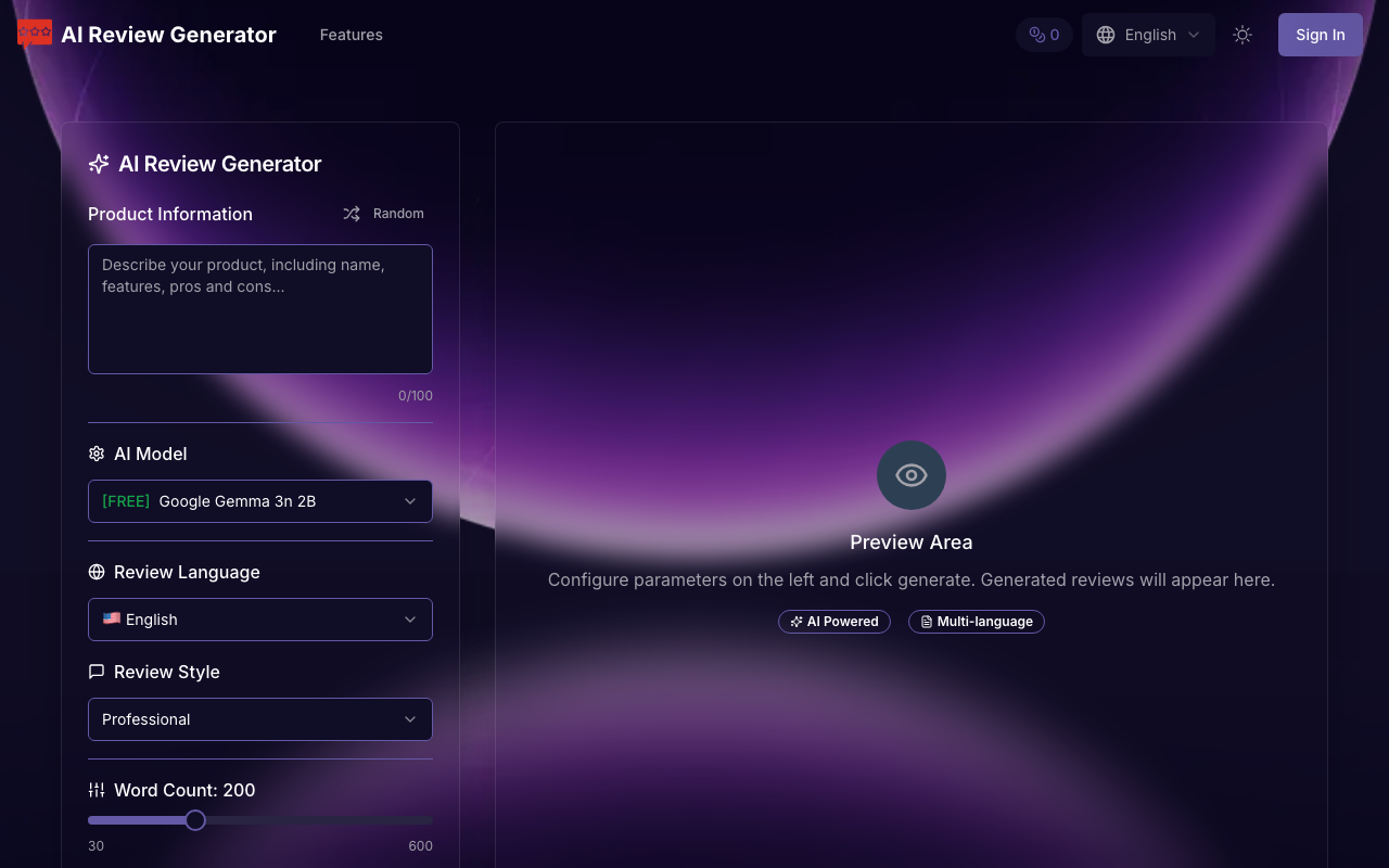 ai review generator