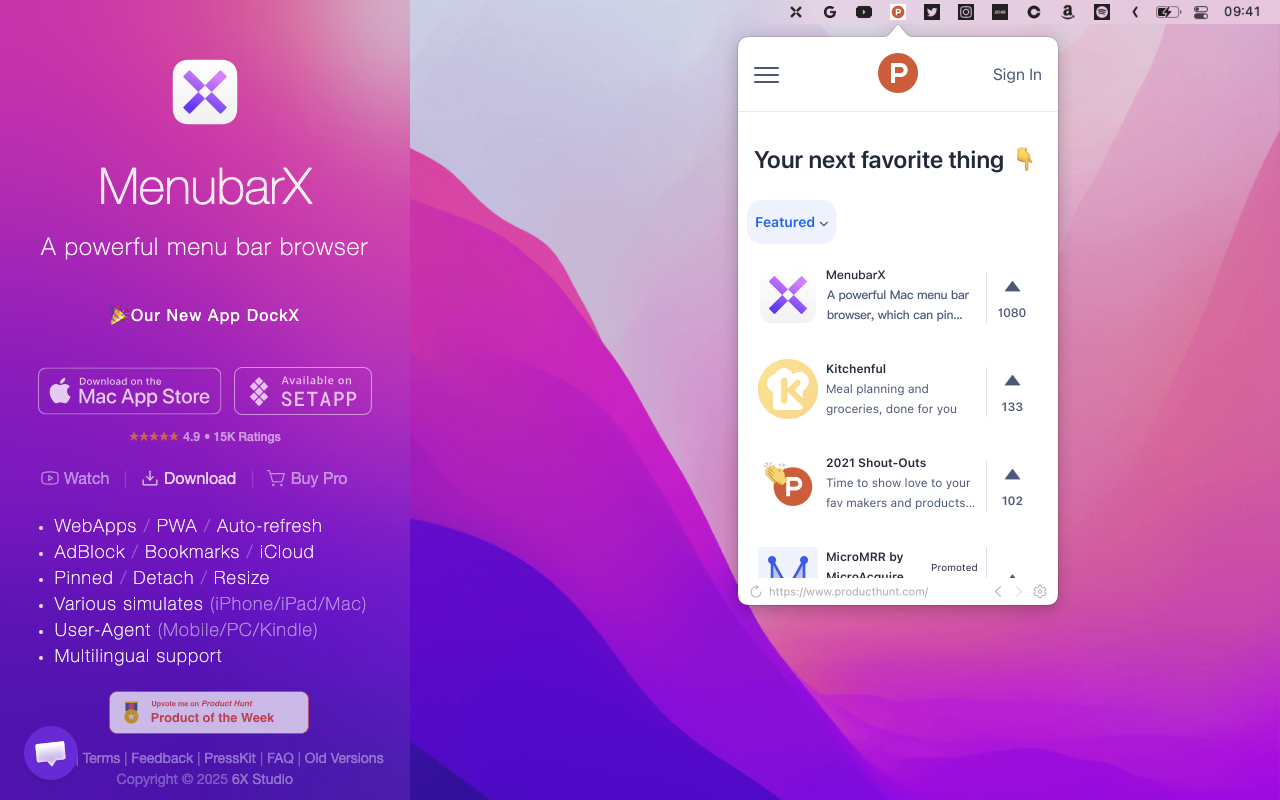 MenubarX (macOS)