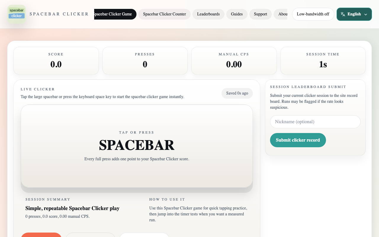 Spacebar Clicker Game