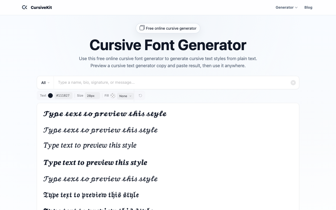 Fancy Font Generator