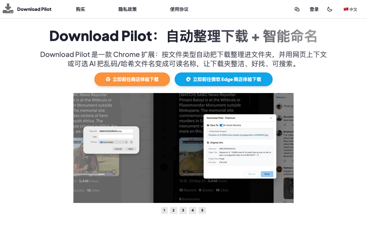 Download Pilot - 自动整理下载 + 智能命名插件
