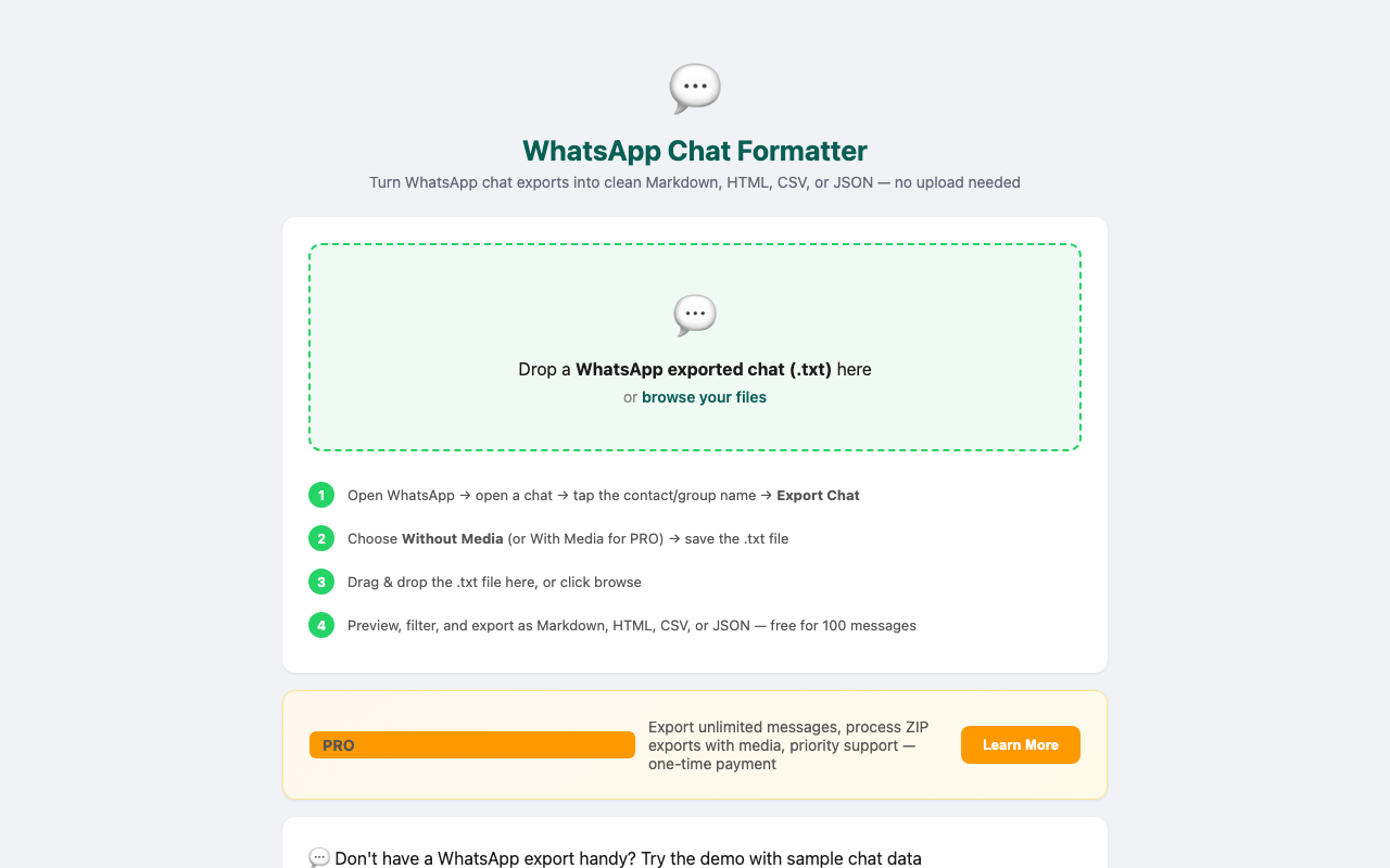 WhatsApp Chat Formatter